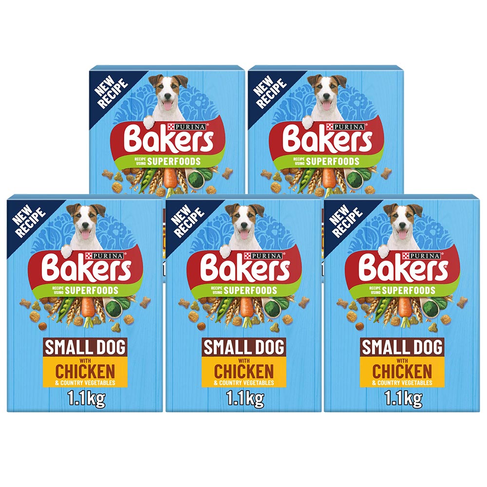 Purina Bakers Chicken and Veg Small Dog Dry Dog Food Case of 5 x 1.1kg Image 1