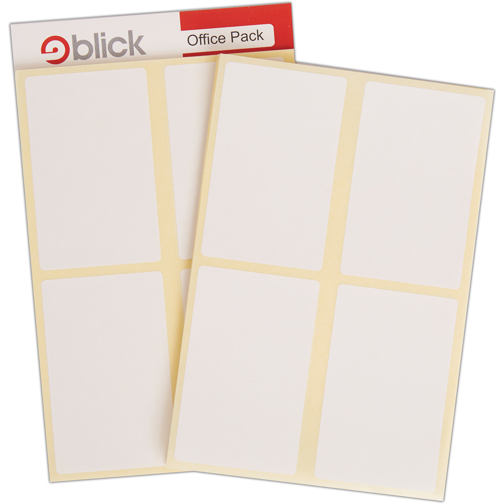 Blick White Rectangular Self Adhesive Office Label 50 x 80mm 160 Pack Image 4