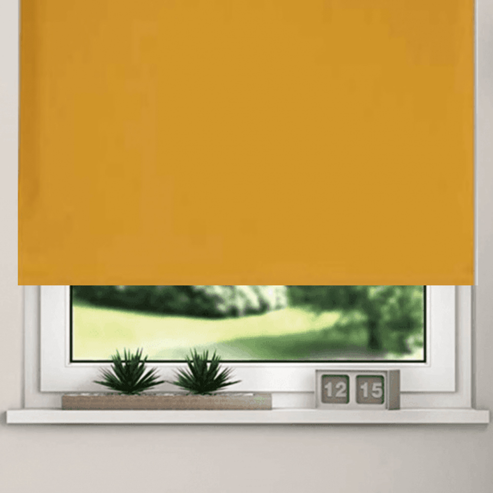 New EdgeBlinds Thermal Blackout Roller Blinds Ochre 125cm Image 3