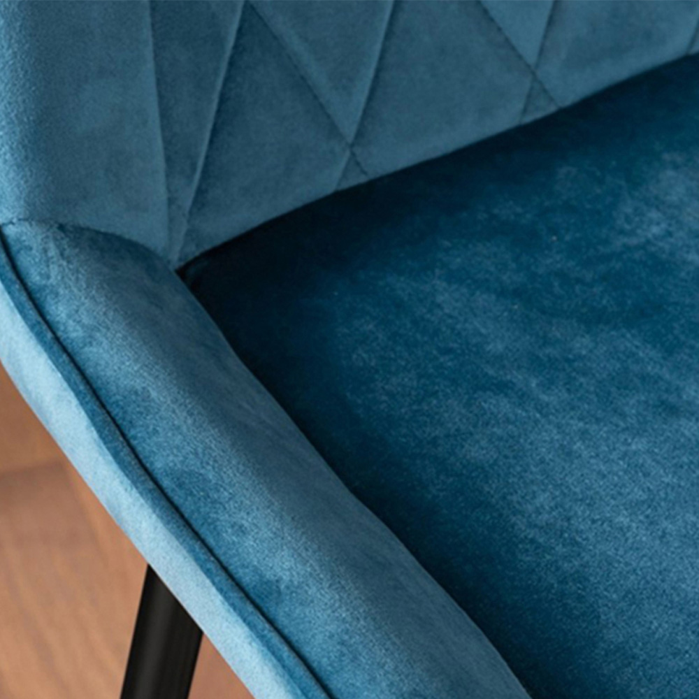 Furniturebox Molini Cesano 6 Seater Dining Set Black High Gloss and Blue Image 8