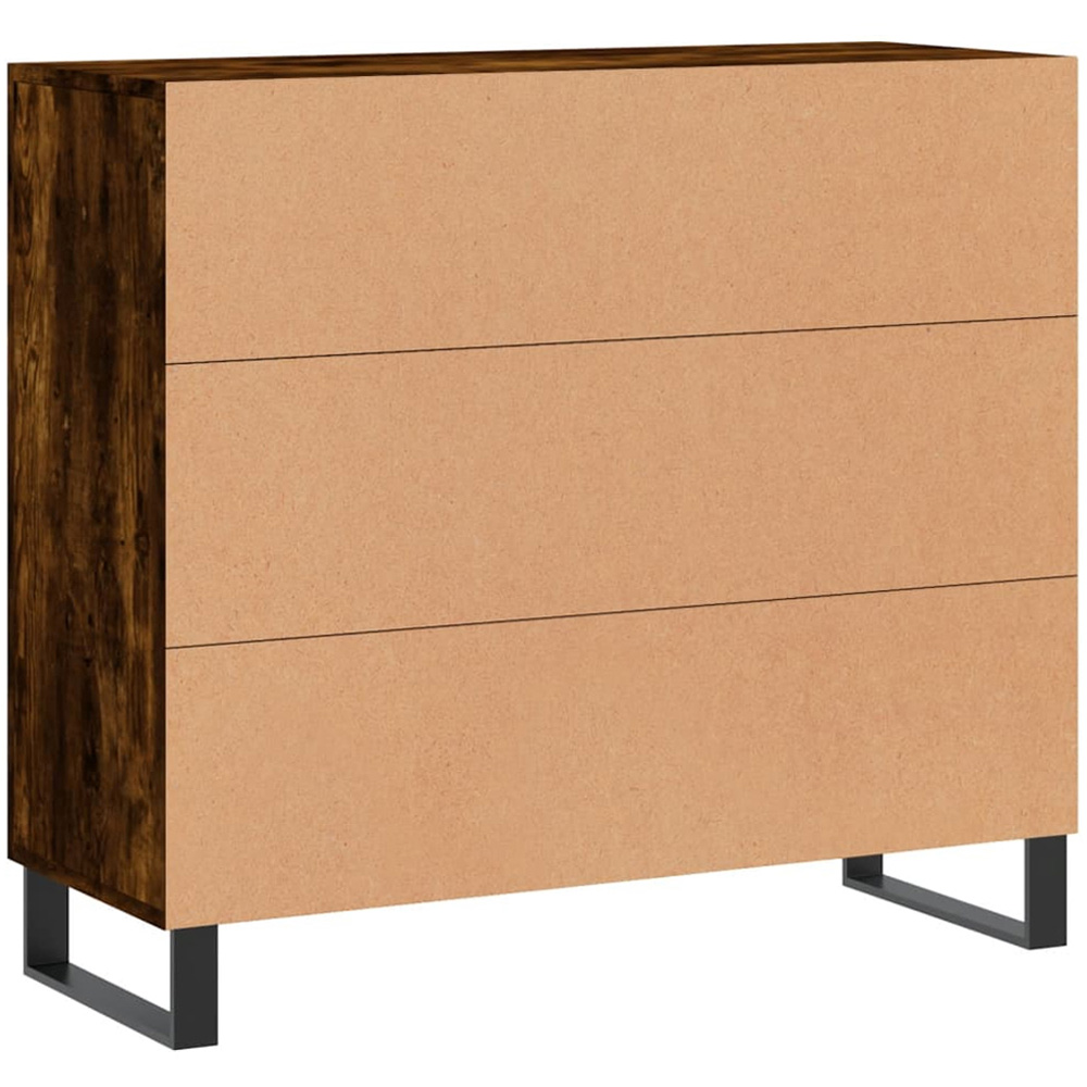 vidaXL 3 Door Smoked Oak Sideboard Image 8