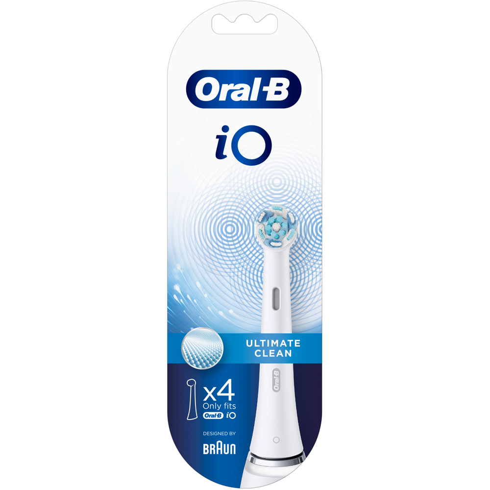 Oral-B iO Ultimate Clean White Toothbrush Head 4 Pack Image 1