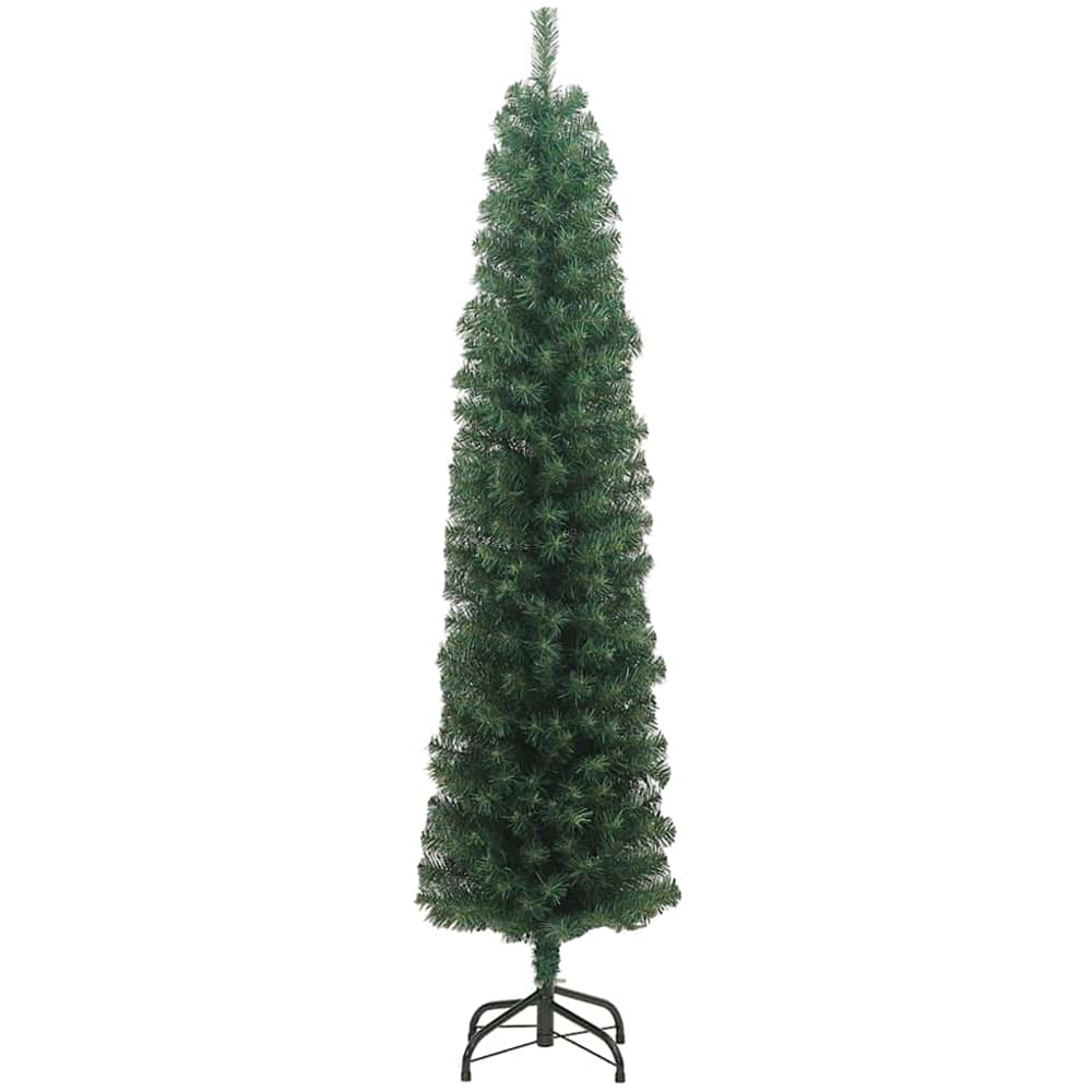 vidaXL Green Artificial Christmas Tree with LEDs Pink Decoration Ornaments 8ft Image 5