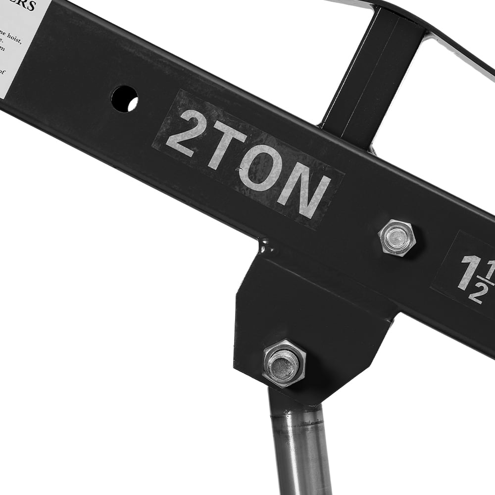 Living and Home Black Adjustable Boom and Wheels Hydraulic and Pneumatic Engine Crane Image 5