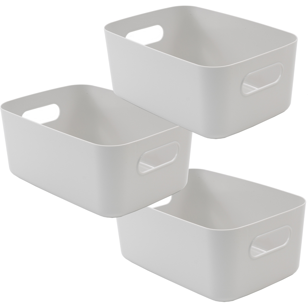 SA Products Grey Plastic Storage Basket Set of 3 Image 6