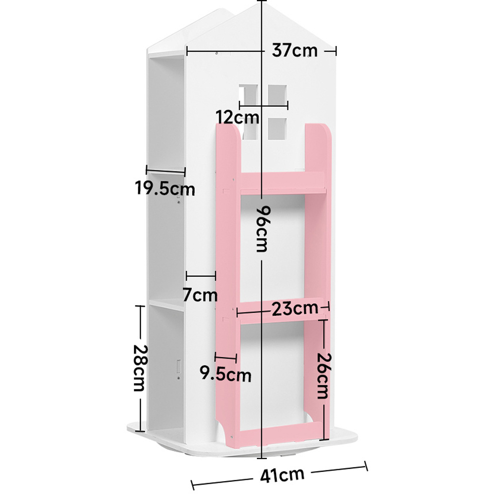 H&O Direct Pink Rotating House Frame Bookshelf Image 4