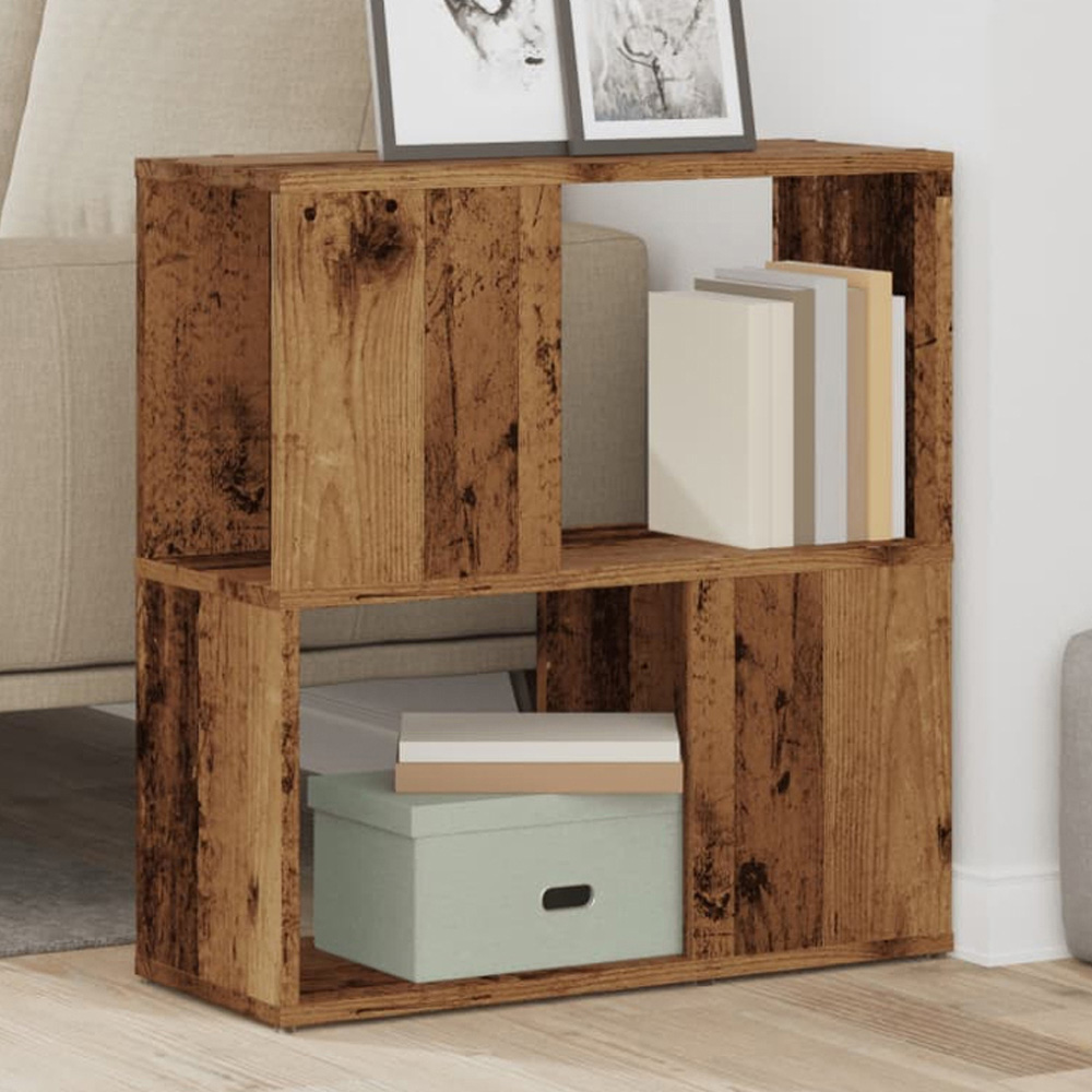 vidaXL 2 Shelf Old Wood Bookcase Image 1