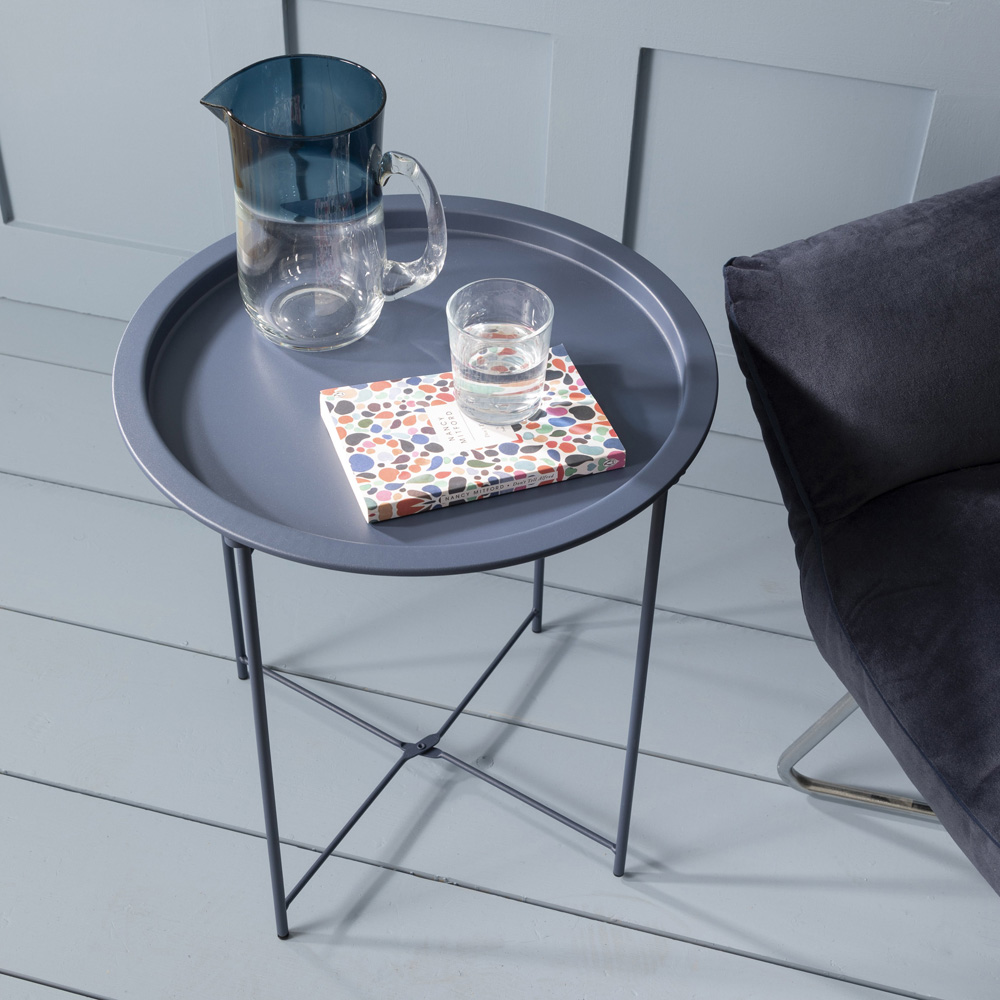 Noa and Nani Classic Blue Metal Side Table Image 4