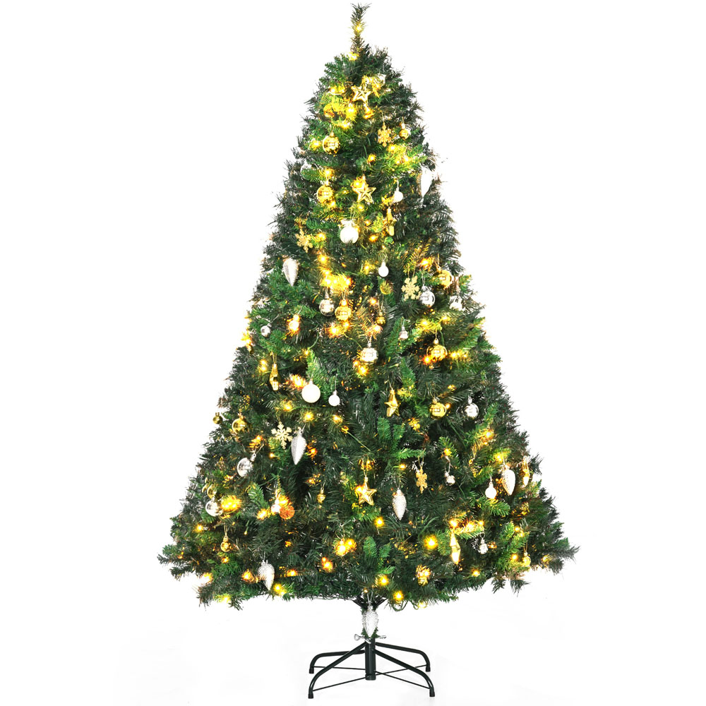 Everglow Pre-Lit Green Artificial Christmas Tree with Metal Stand 6ft Image 1