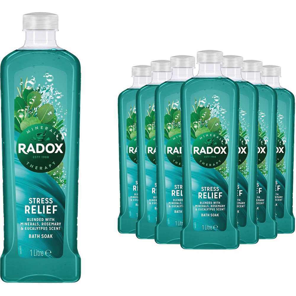 Radox Mineral Therapy Rosemary and Eucalyptus Scent Stress Relief Bath Soak 1L 8 Pack Image 1