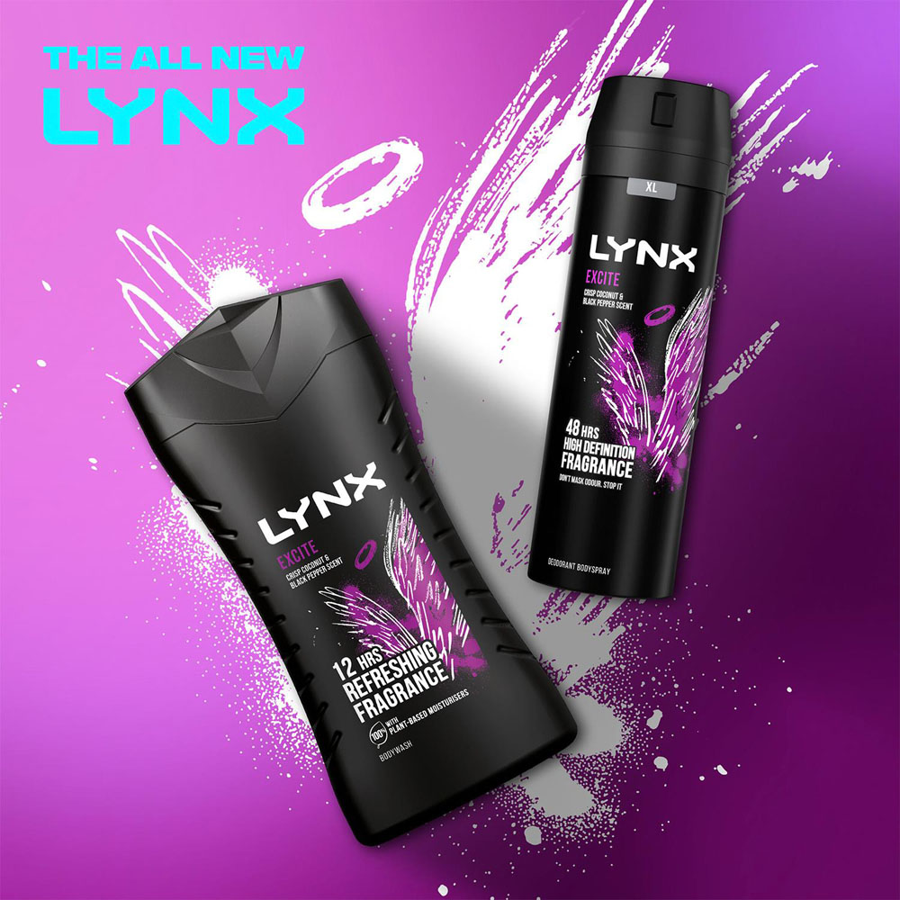 Lynx Excite Crisp Coconut and Black Pepper 48H Protection Deodorant Body Spray 200ml 30 Pack Image 4