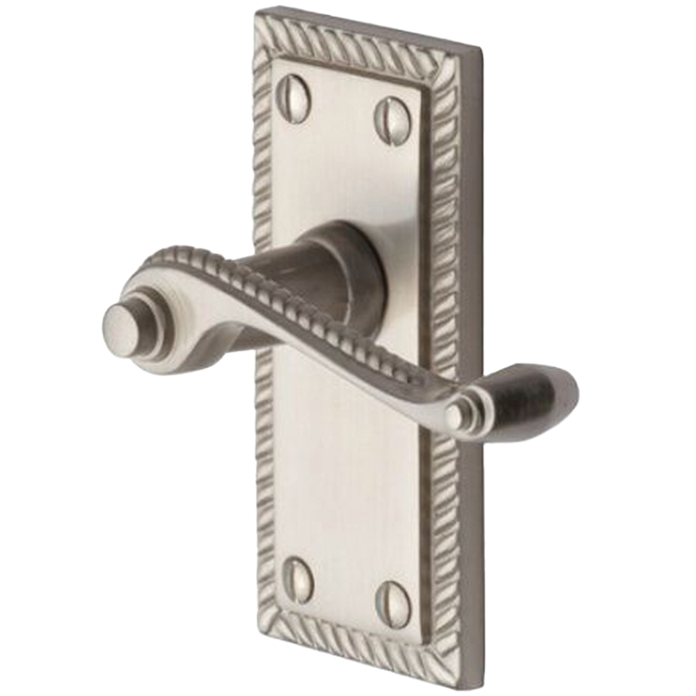 Golden Grace Satin Chrome Georgian Lever Latch Door Handle Set 4 Pack Image