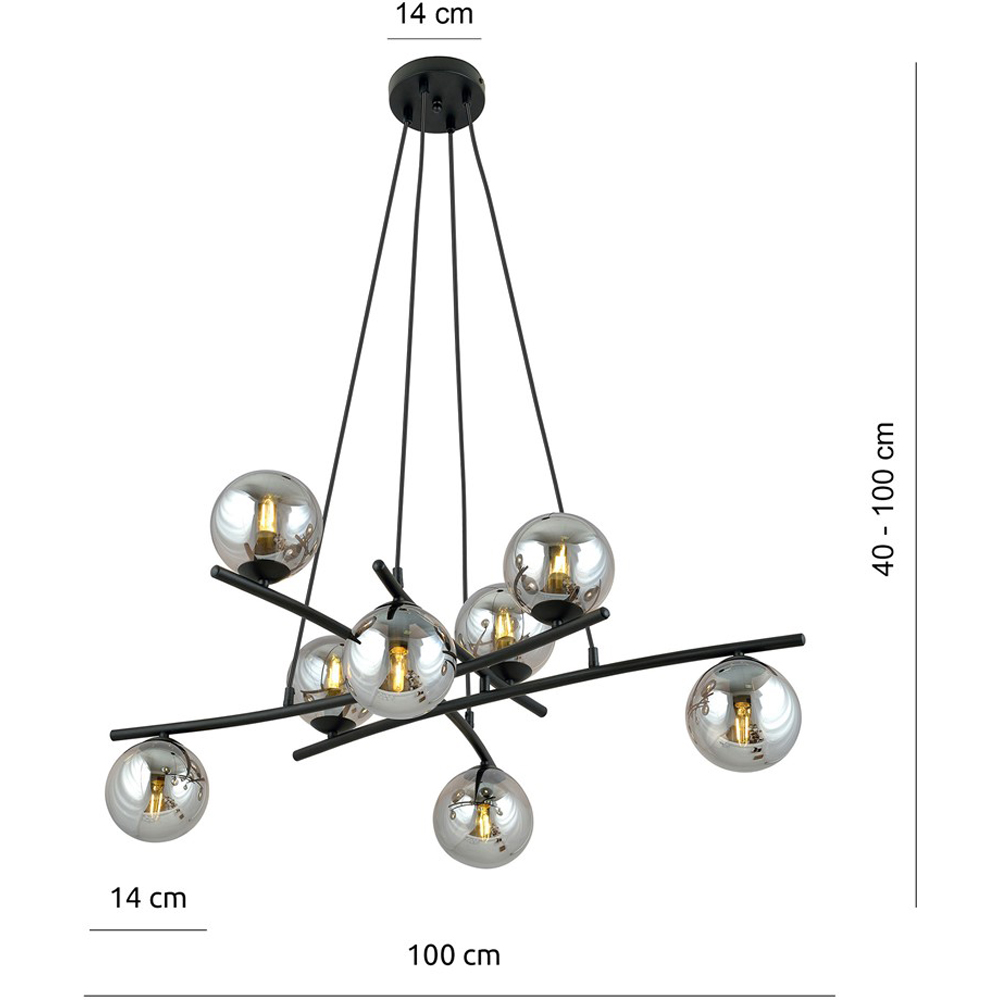 Emibig Essa 8 Light Graphite Shade Black E14 Ceiling Pendant Light Image 9