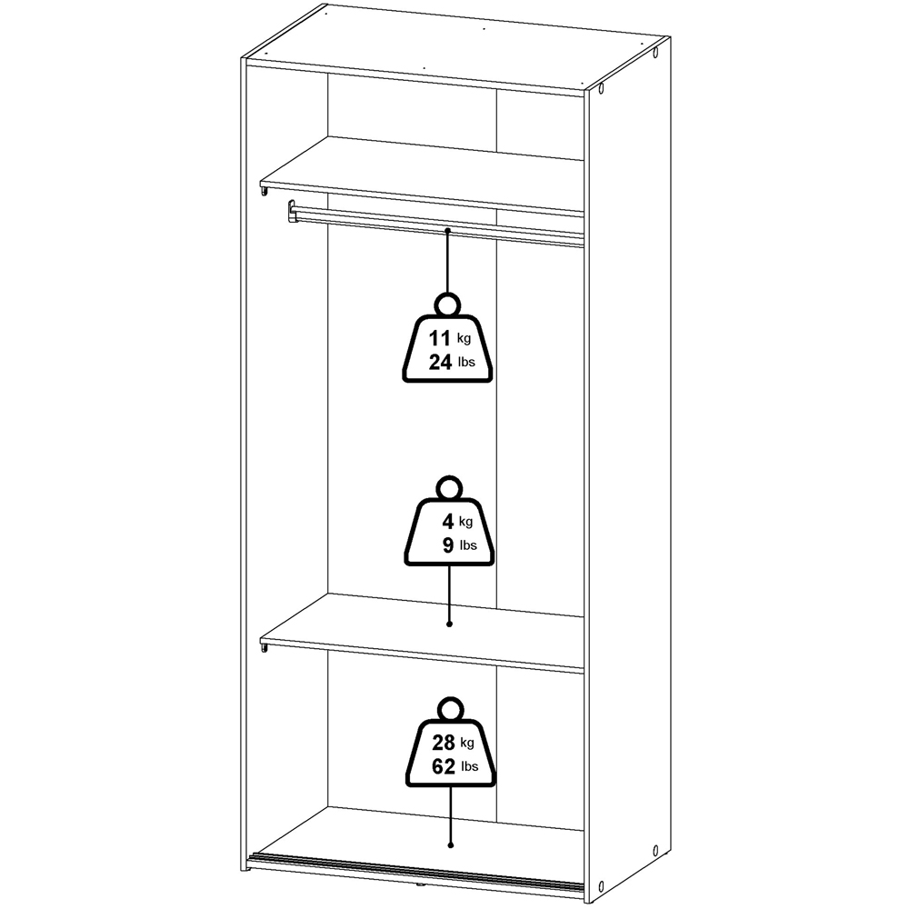 Florence Space 2 Door White Sliding Wardrobe Image 9