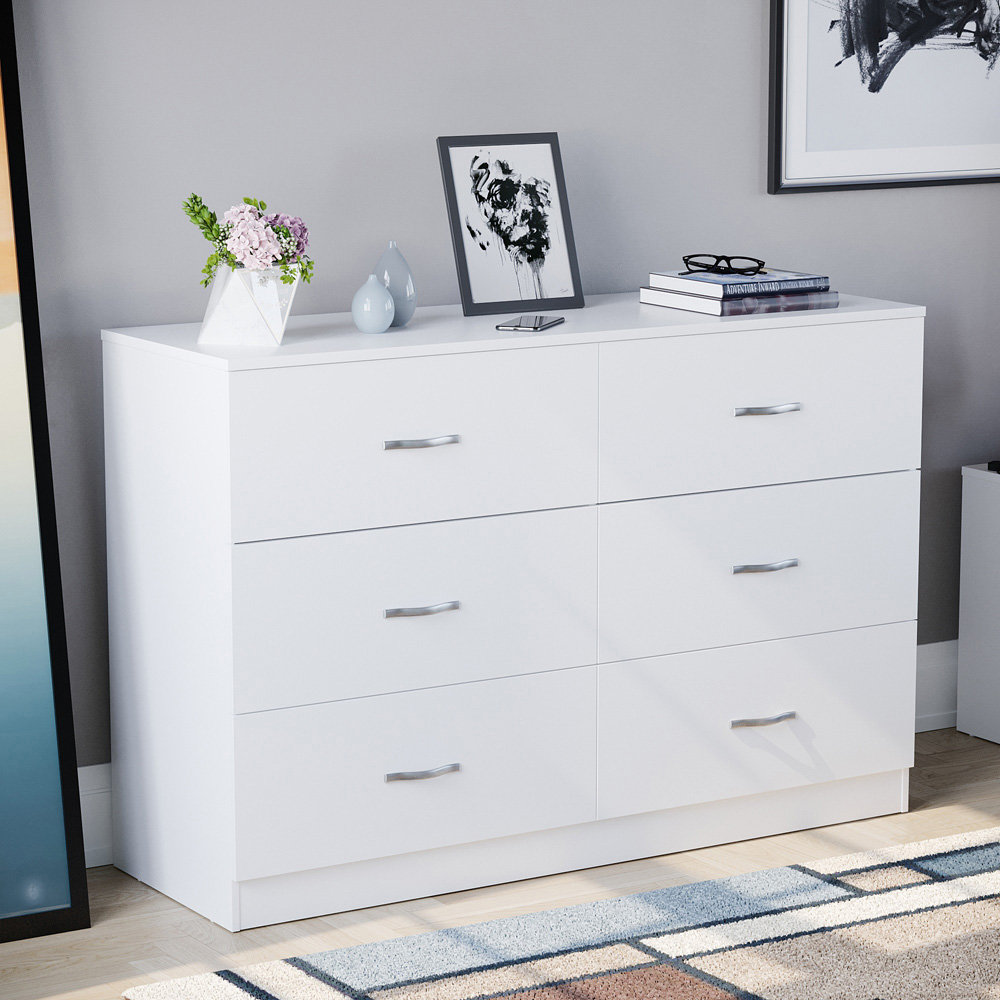 VIDA DESIGNS Riano White 3 Piece Narrow Bedroom Furniture Set Image 3