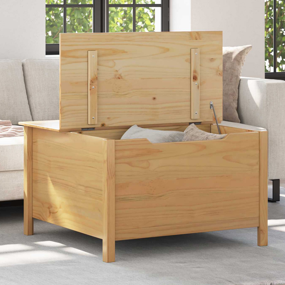vidaXL Hill 5 Drawer Honey Brown Solid Pine Wood Coffee Table Image 1