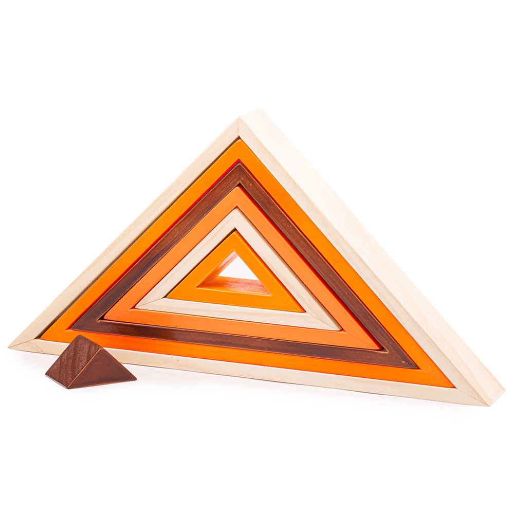 Bigjigs Toys Wooden Stacking Triangles Multicolour Image 1