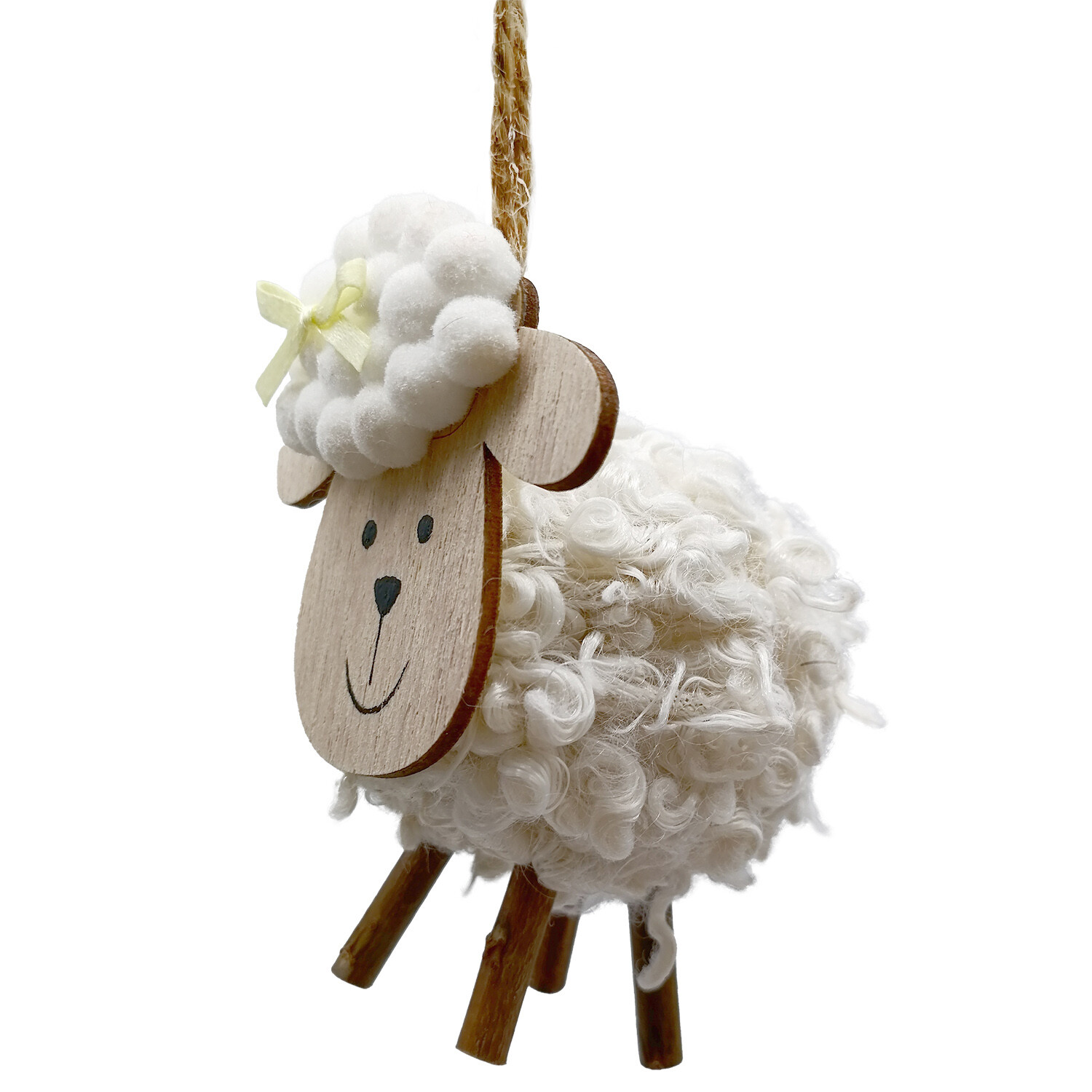 Hanging Fluffy Sheep - White and Brown Image 3