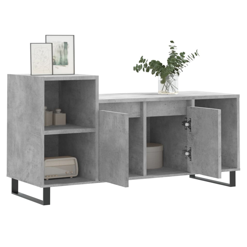 vidaXL 2 Door 3 Shelf Concrete Grey TV Cabinet Image 4