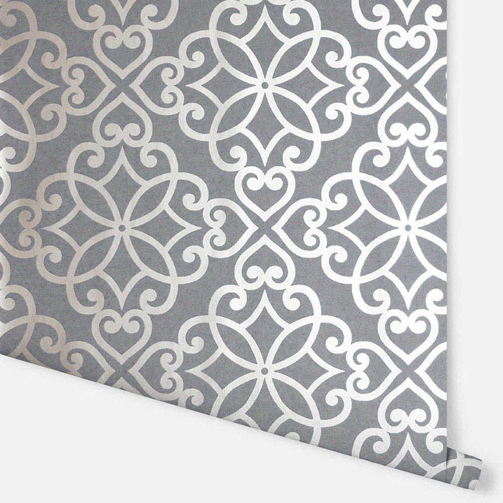 Arthouse Ornate Motif Charcoal and Rose Gold Wallpaper Image 3