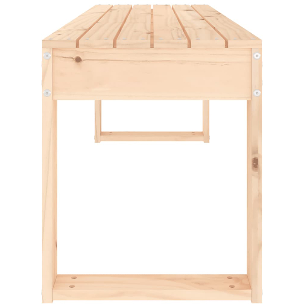 vidaXL Natural Solid Pine Wood Slatted Garden Bench 110 x 38 x 45cm Image 5
