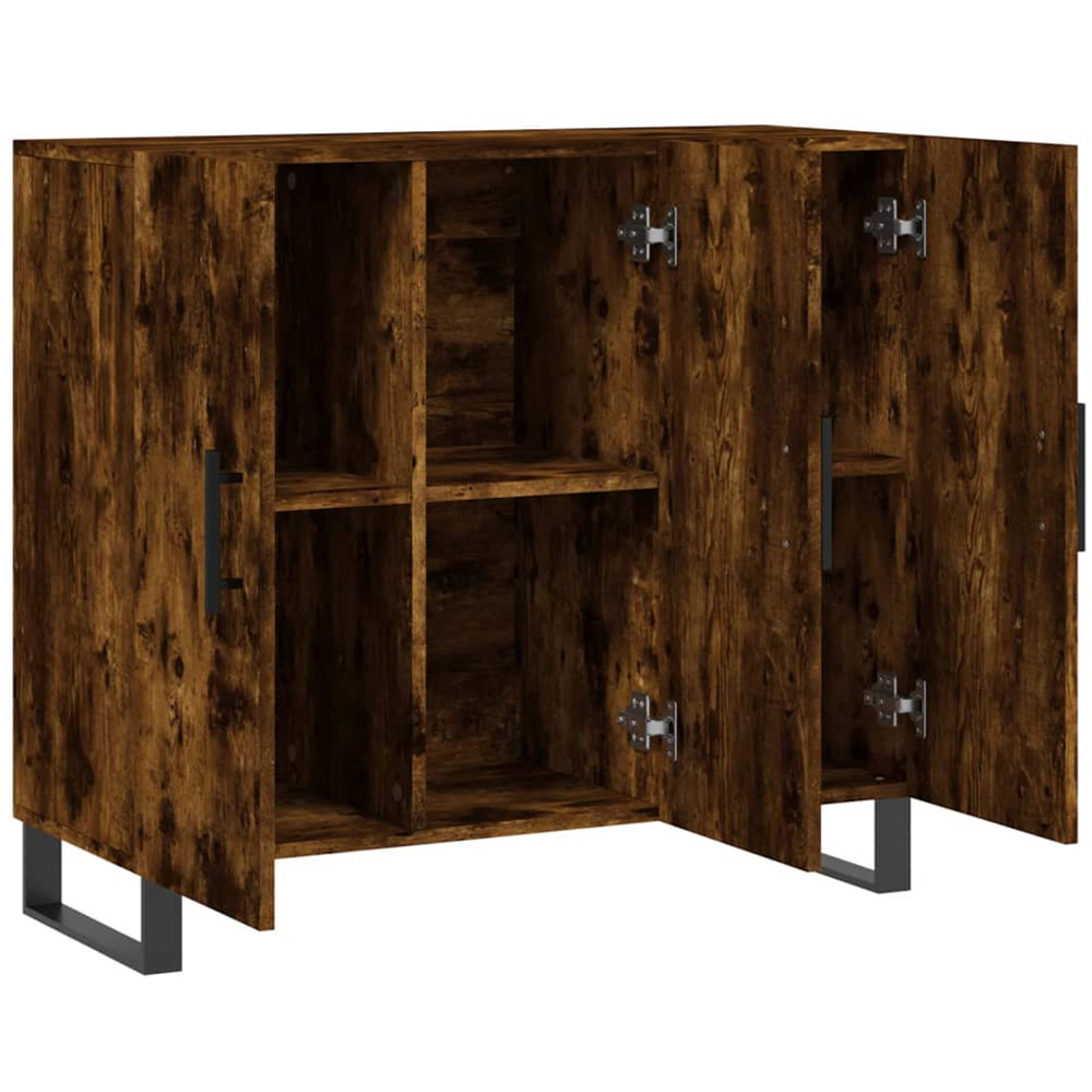 vidaXL 3 Door Smoked Oak Sideboard Image 5
