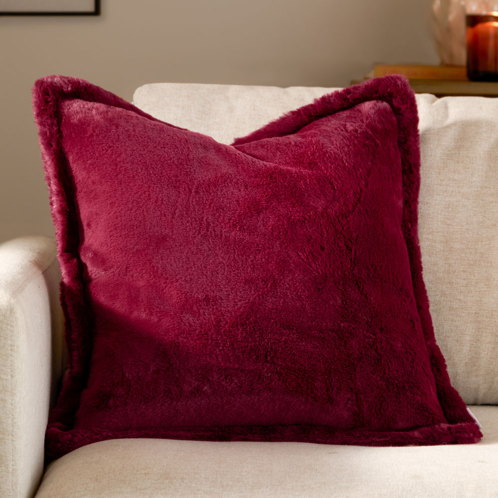 Furn Kallu Berry Faux Fur Cushion 45 x 45cm Image 2