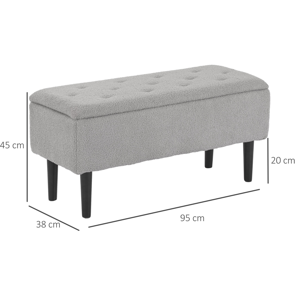 HOMCOM Grey Bed End Ottoman Bench Image 9