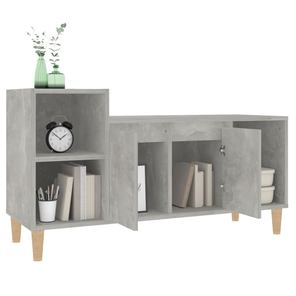 vidaXL 2 Door 3 Shelf Concrete Grey TV Cabinet Image 4