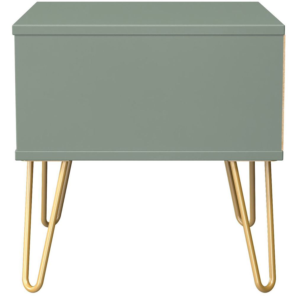 Crowndale Diamond Single Drawer Reed Green Side Table Ready Assembled Image 3