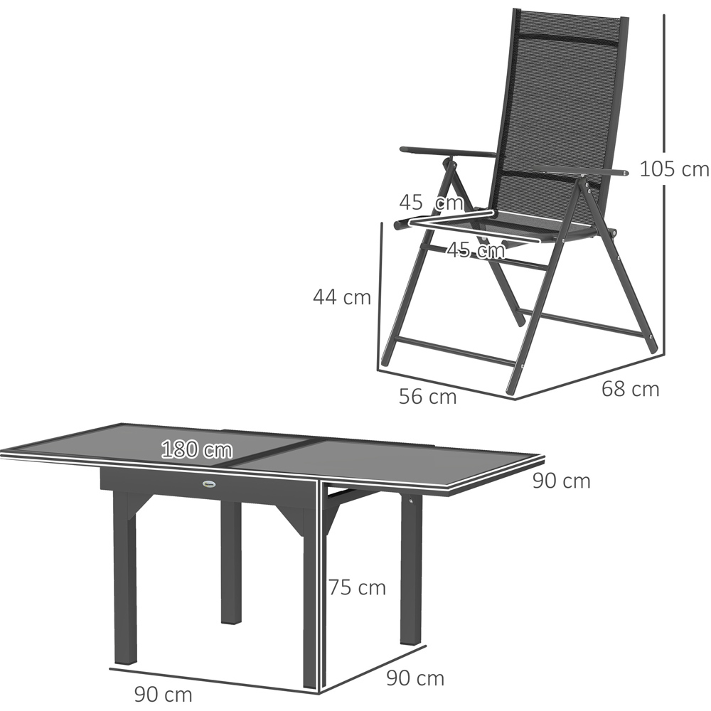 Outsunny 6 Seater Extendable Outdoor Dining Set Image 8