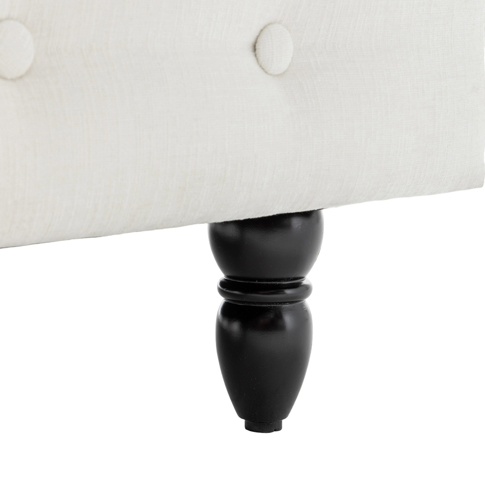 Living and Home White Left Hand Chenille Chaise Lounge with Storage Image 6
