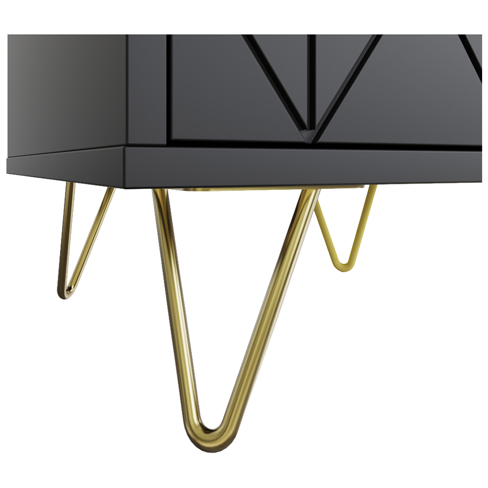 GFW Alora 2 Drawer Black Bedside Table Image 7