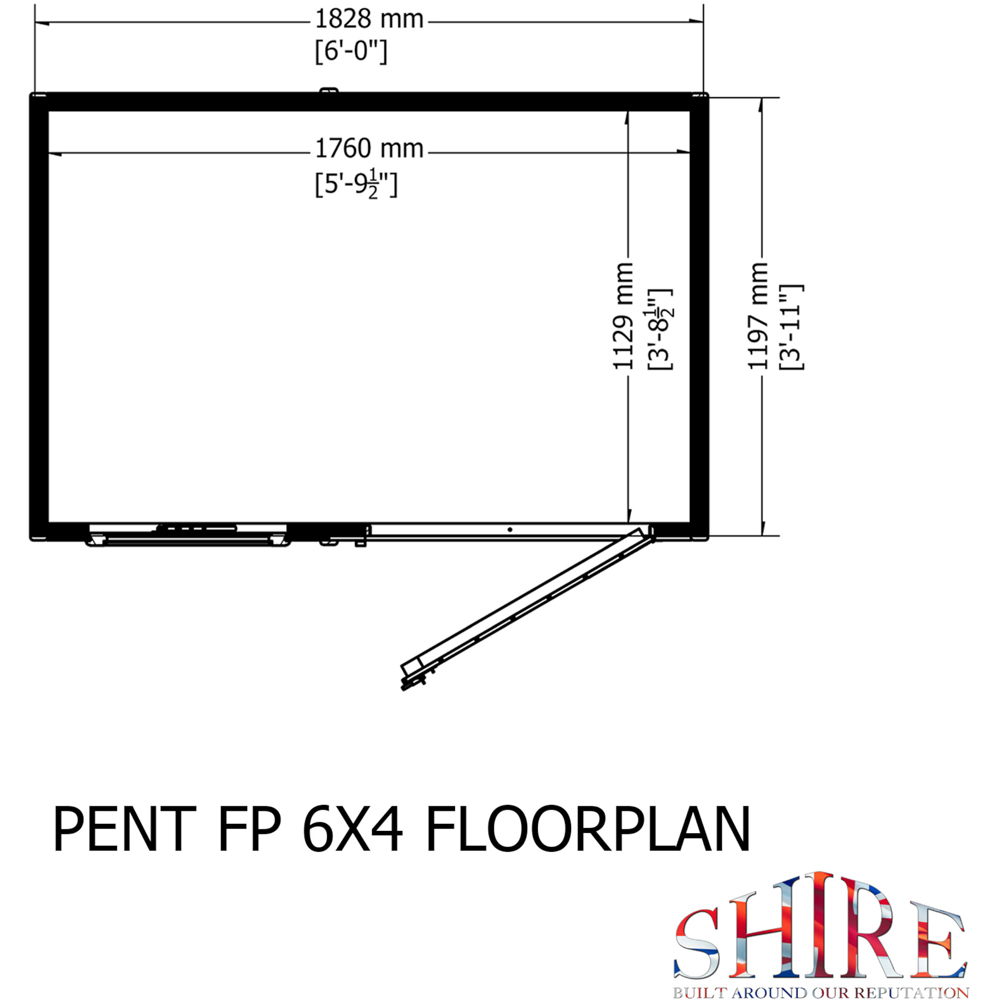 Shire 6 x 4ft Shiplap Pent Shed Image 7