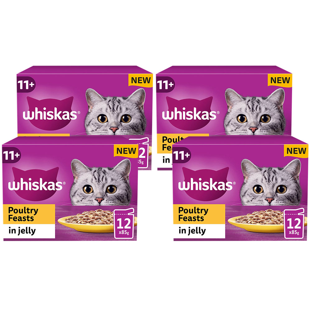 Whiskas Poultry Selection in Jelly Super Senior Cat Food Pouches 85g Case of 4 x 12 Pack Image 1