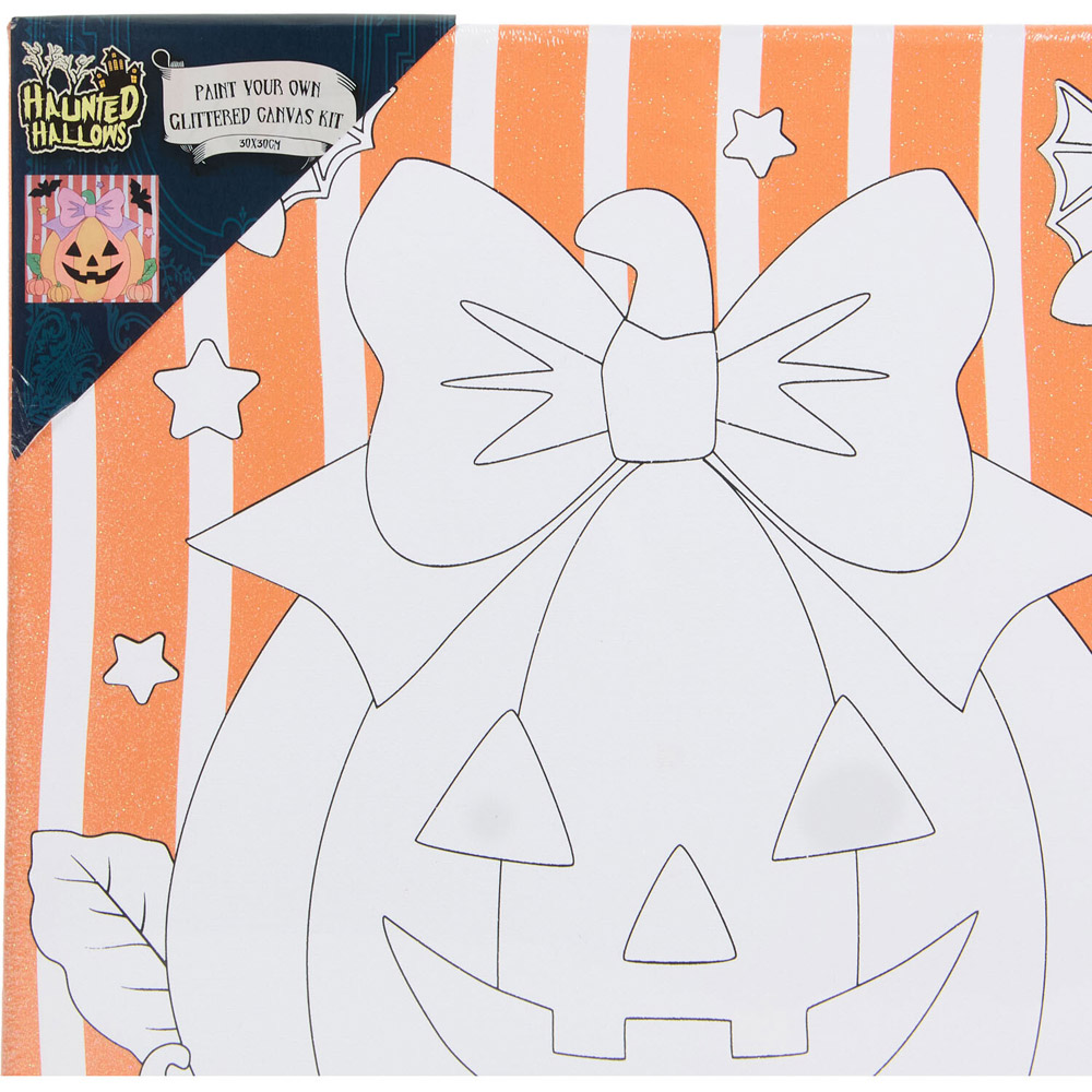 Paint Your Own Halloween Glittered Canvas Image 7