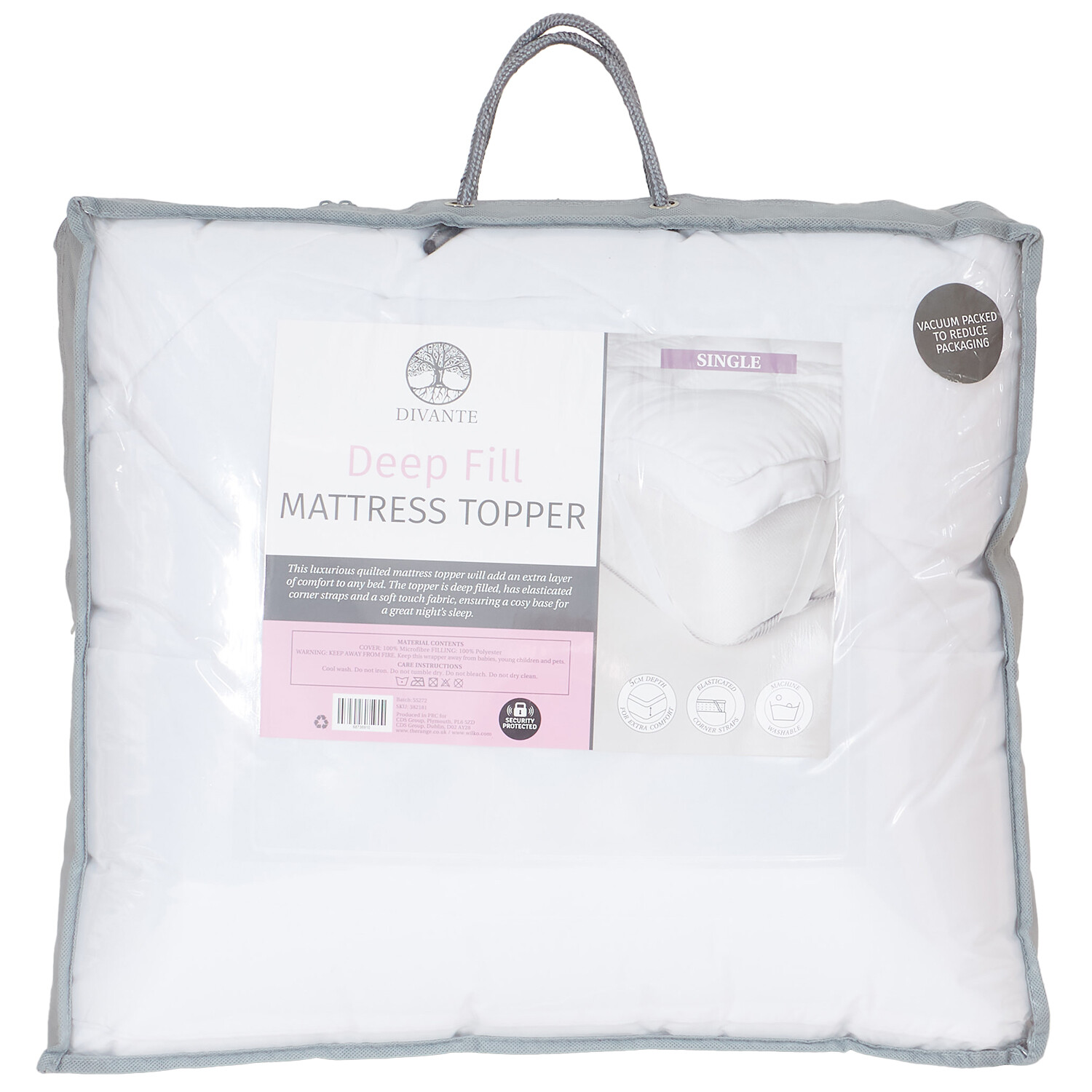 Divante Deep Fill Mattress Topper - White / King Image 1