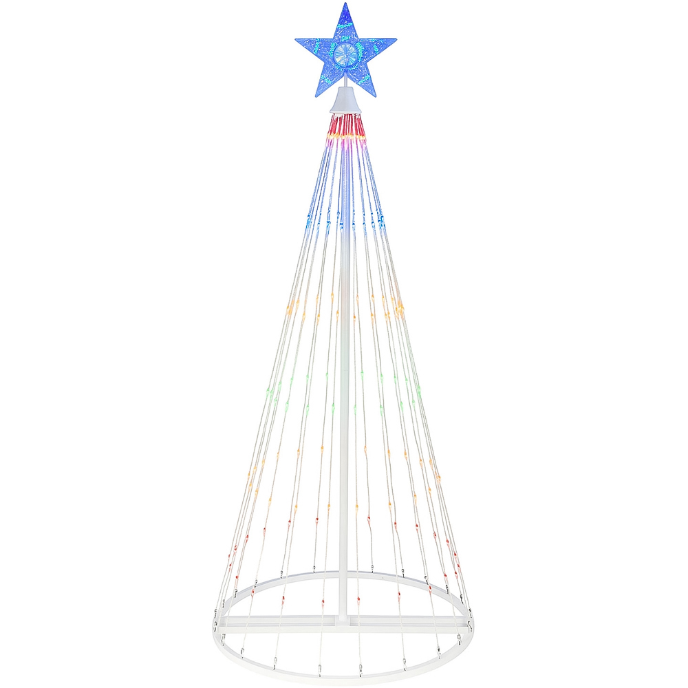 Neo Multicolour Waterfall LED Outdoor Christmas Tree with Remote 4ft Image 1
