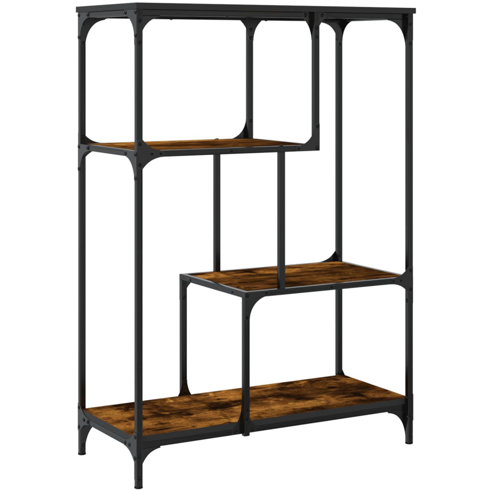 vidaXL 3 Open Shelf Dark Brown Bookshelf Image 3