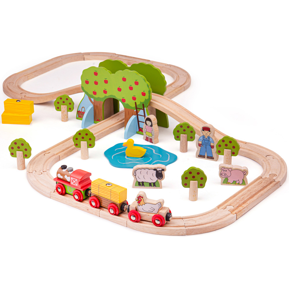 Bigjigs Rail 44-Piece Farm Train Set Image 3