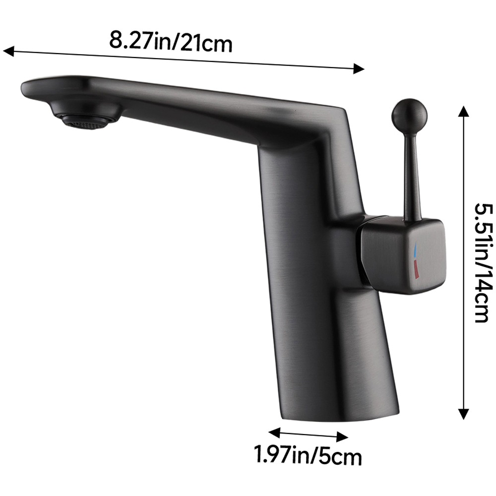 Living and Home Gunmetal Grey Metal Basin Mixer Tap Image 7