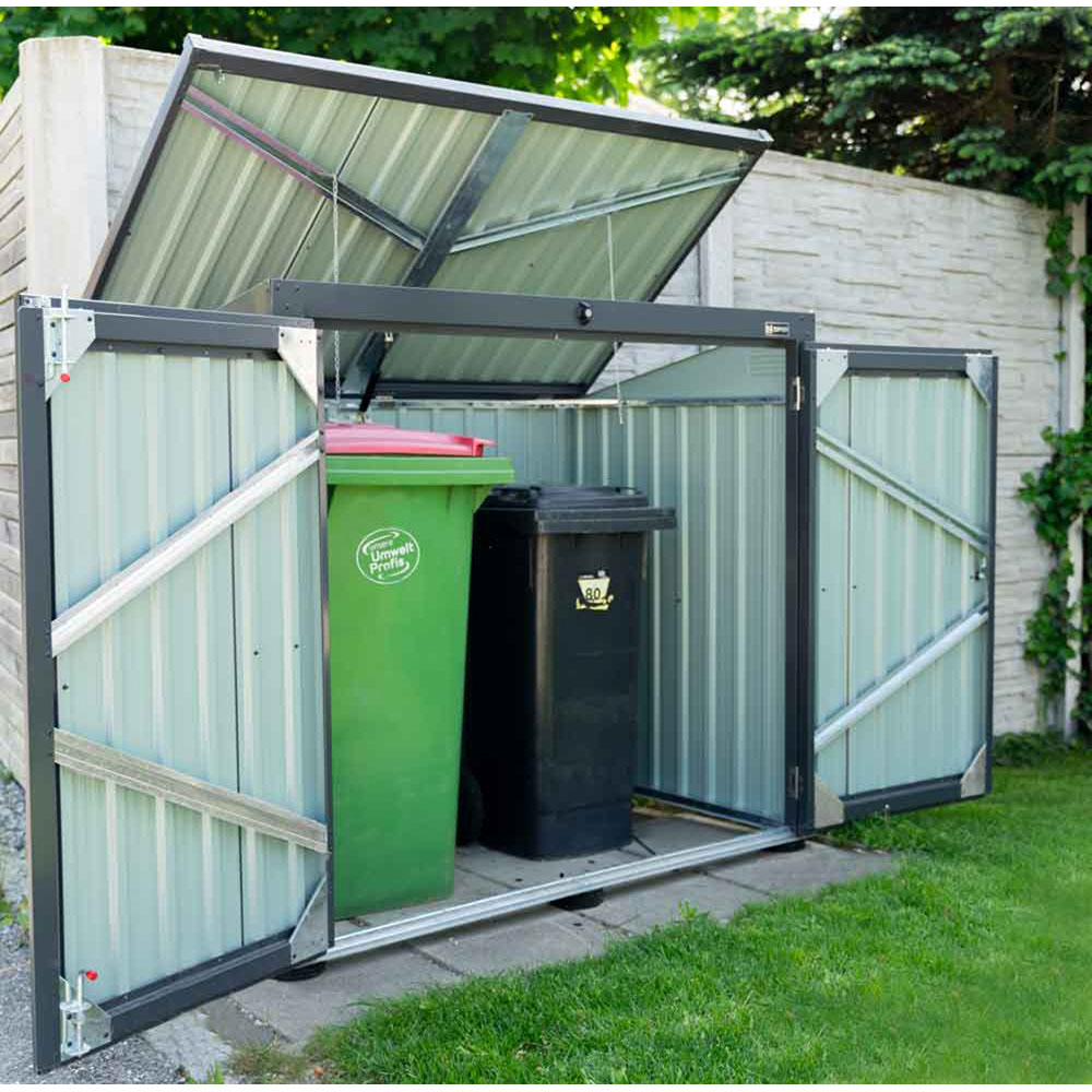 Zipper ZI-MTB2 4.4 x 3.1ft Metal Wheelie Bin Store Image 2