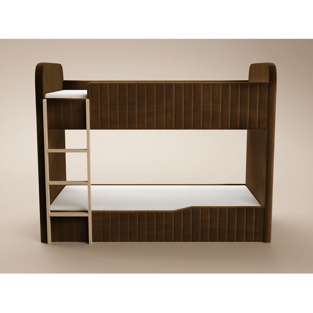 Flair Venna Brown Velvet Upholstered Bunk Bed Image 3