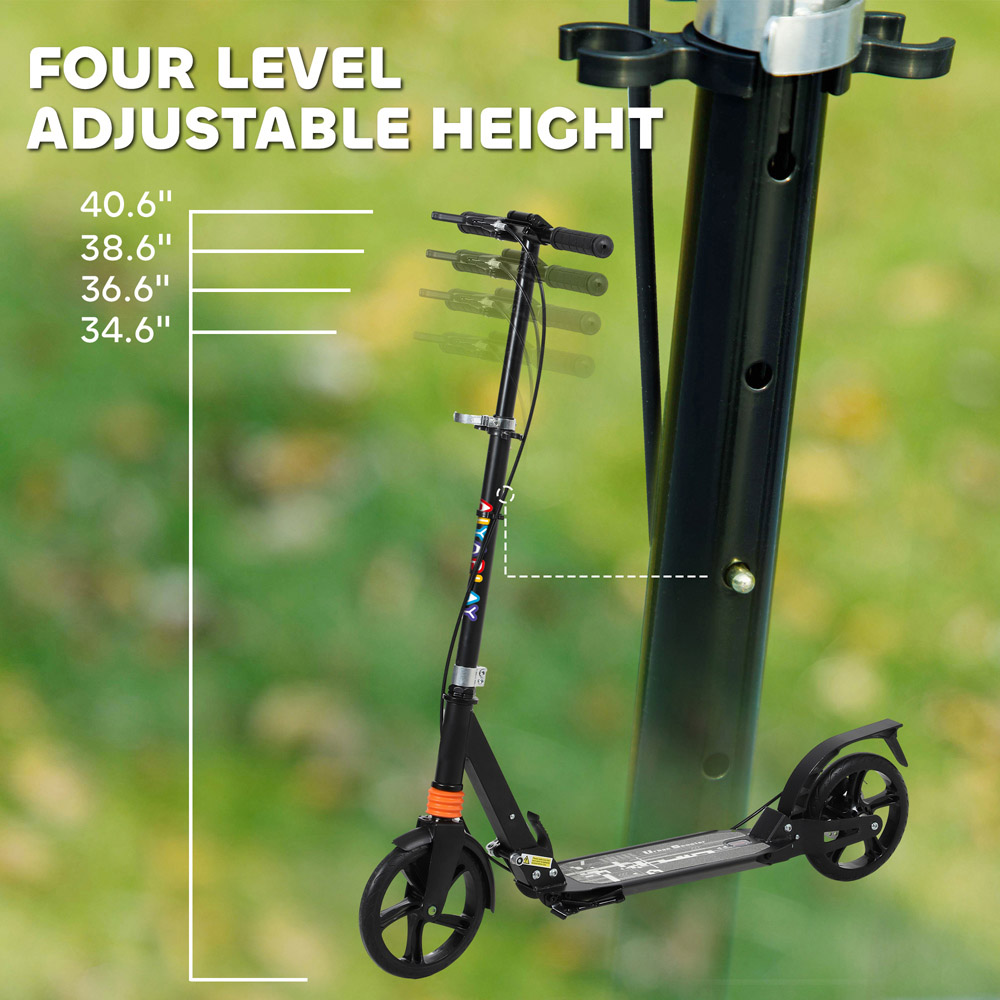 Tommy Toys AIYAPLAY Black Adjustable Handlebar Foldable Kids Kick Scooter Image 8