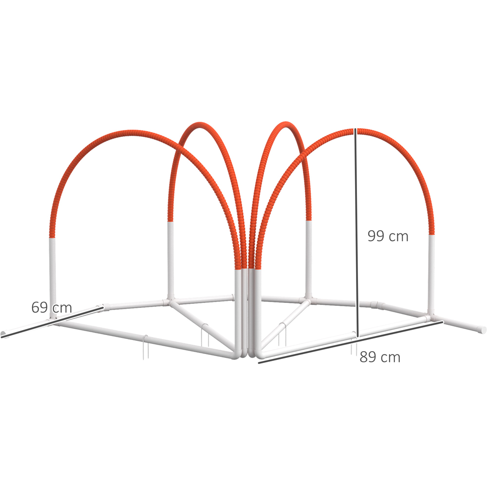 PawHut 4 Piece Orange Dog Agility Equipment Set with Weave Pole Image 9