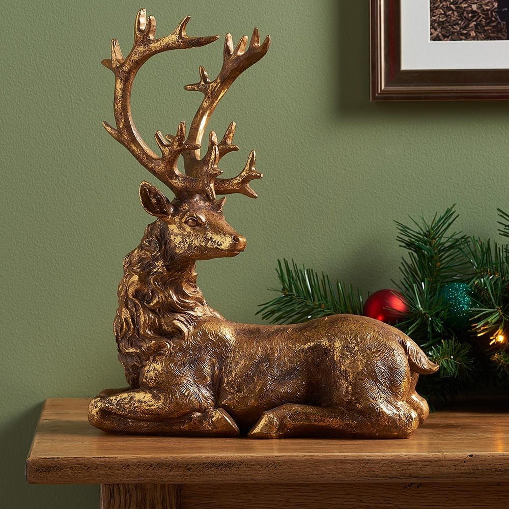 Wilko Majestic Gold Seated Stag Image 6