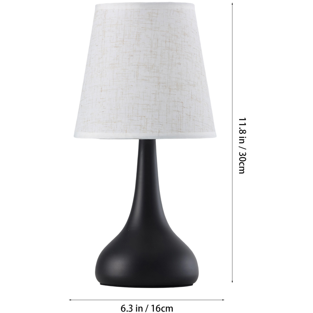 Living and Home Small Black and Ivory Linen Shade Iron Base E27 Table Lamp Image 8
