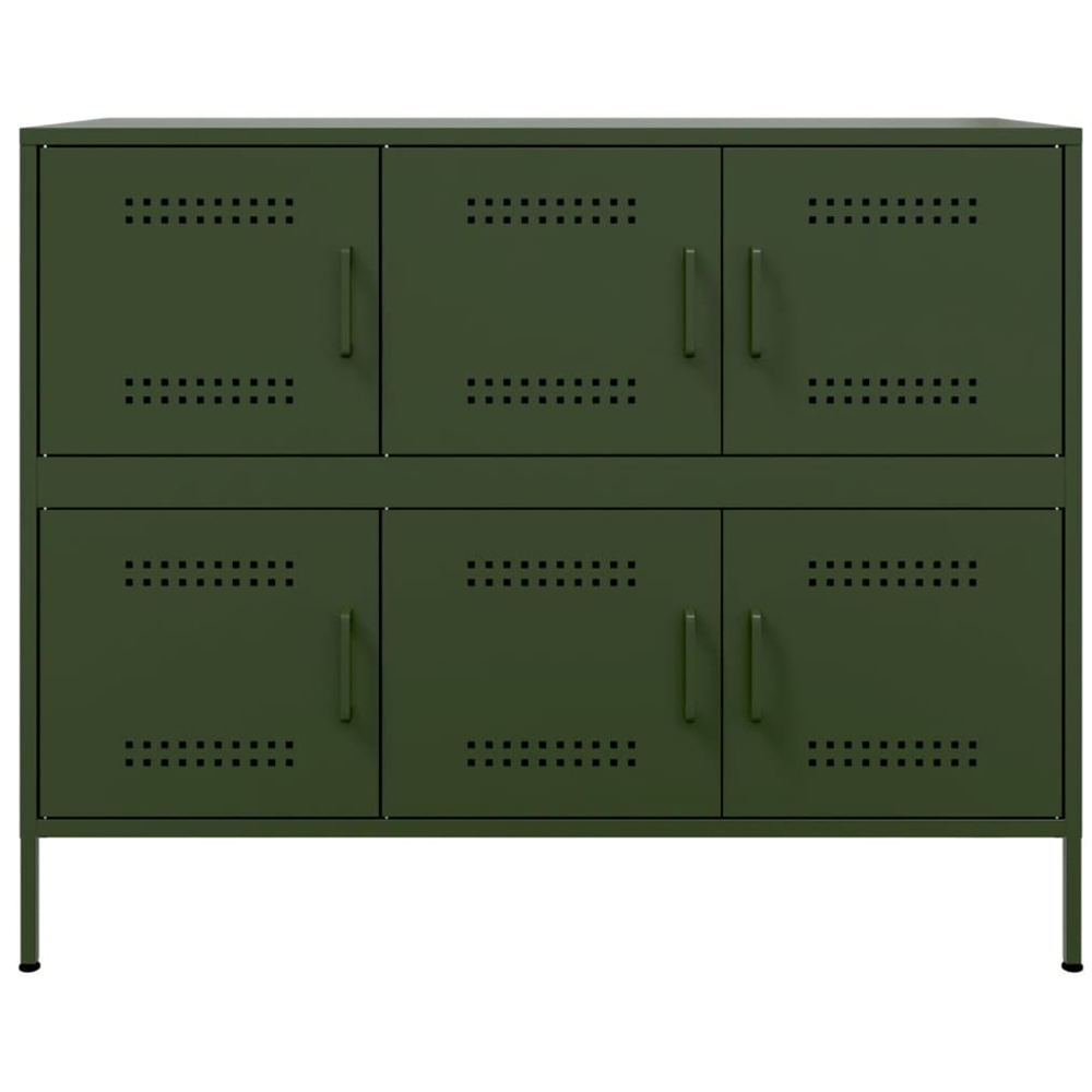 vidaXL 6 Door Olive Green Sideboard Image 3