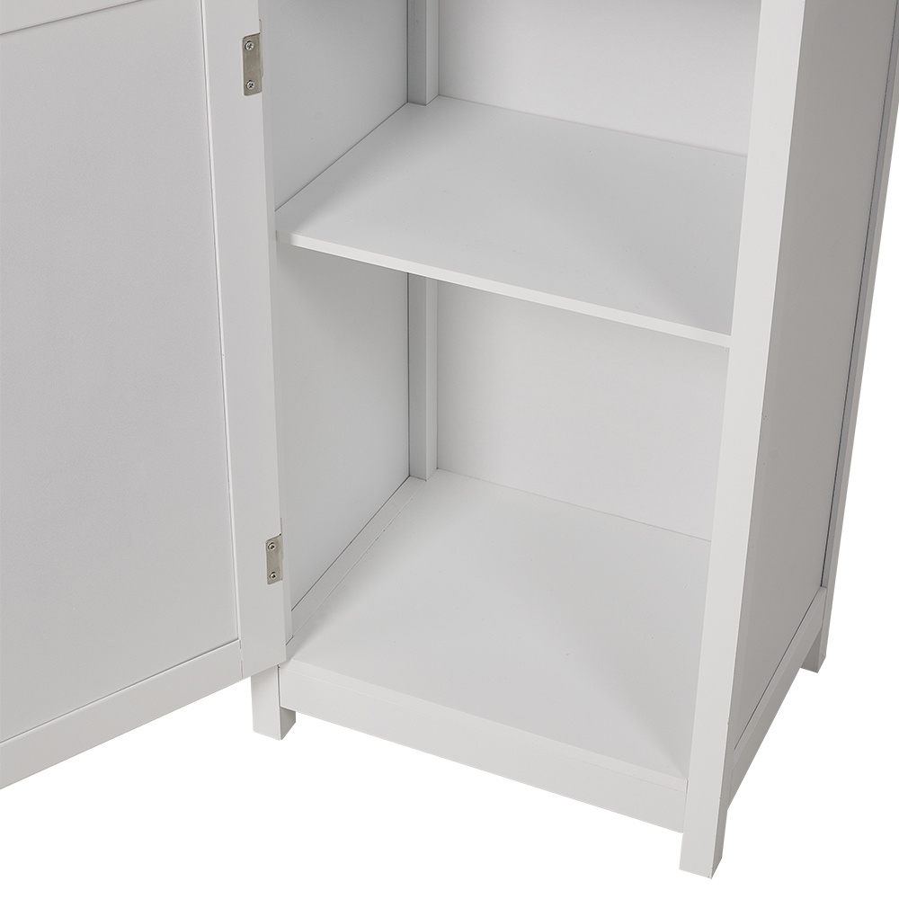 H&O Direct Single Door X Frame Wooden Bathroom Tall Cabinet Image 3