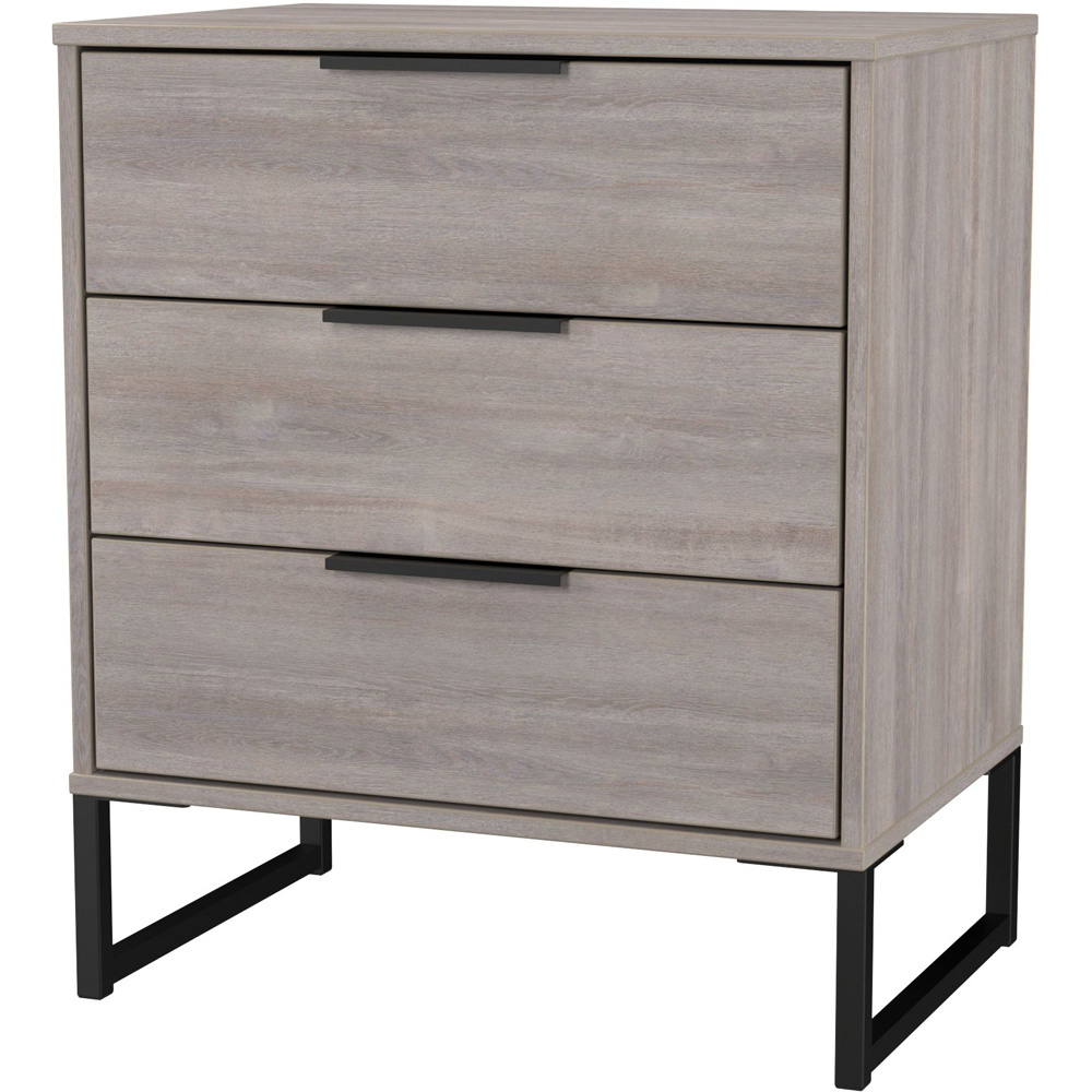 Crowndale Hong Kong 3 Drawer Grey Oak Midi Chest of Drawers Ready Assembled Image 4